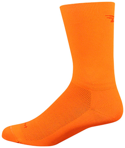 DeFeet Aireator DLogo Double Cuff Socks 6 inch HiVis Orange