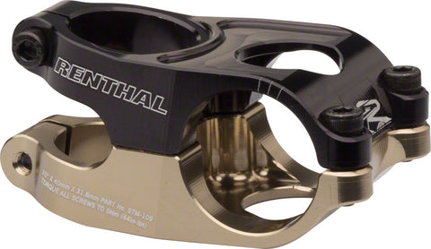 Renthal Duo Stem 40mm 31.8 Clamp +/10 1 1/8 Aluminum Black/Gold