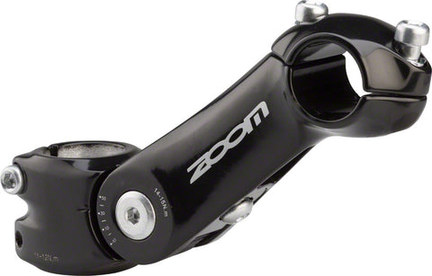 Zoom TDSC297 Stem 125mm 25.4 Clamp Adjustable 1 1/8 Aluminum Black