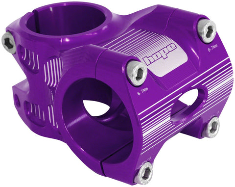 Hope AM/Freeride Stem 35mm 31.8 Clamp +/0 1 1/8 Aluminum Purple