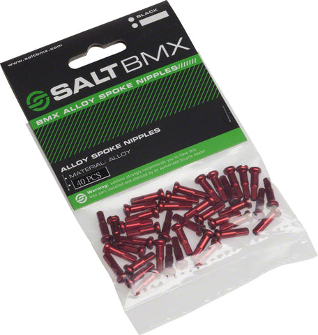 Salt Pro Alloy Spoke Nipples 40 Pieces Red
