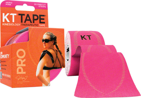 KT Tape Pro Kinesiology Therapeutic Body Tape Roll of 20 Strips Hero Pink
