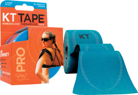 KT Tape Pro Kinesiology Therapeutic Body Tape Roll of 20 Strips Laser Blue