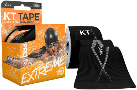 KT Tape Pro Extreme Kinesiology Therapeutic Body Tape Roll of 20 Strips Black