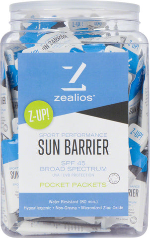 Zealios Sun Barrier SPF 45 Sunscreen 10ml single use packets Tub of 100