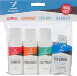 Zealios Swim and Sport Travel Pack 2oz Swim Body Wash 2oz Shampoo 2oz