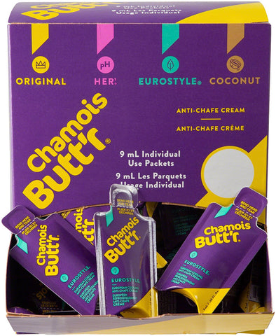 Chamois Butt'r Eurostyle 0.3oz Packet POP Box of 75
