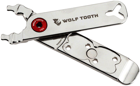 Wolf Tooth Masterlink Combo Pack Pliers Nickel Arms with Red Bolt