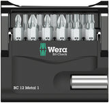 Wera BitCheck 12 Metal 1 Bit Holder and Bit Set 1/4 Drive