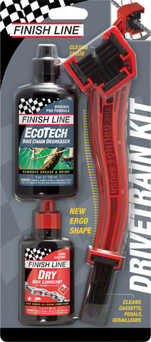 Finish Line Starter Kit 1-2-3 Includes Grunge Brush 4oz DRY Chain Lubricant and