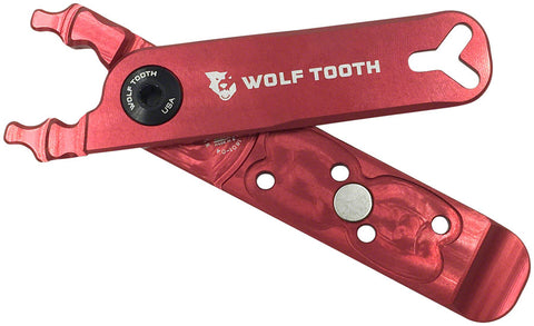 Wolf Tooth Masterlink Combo Pack Pliers Red Arms with Black Bolt