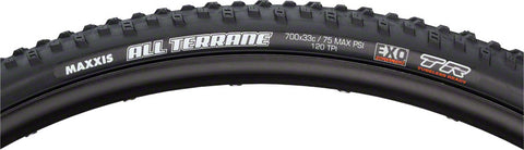 Maxxis All Terrane Tire 700 x 33 Tubeless Folding Black Dual EXO 120tpi