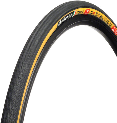 Challenge Strada Pro TLR Tire 700x27C Folding Tubeless Ready Natural SuperPoly PPS 300TPI Tanwall
