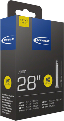 Schwalbe Extra Light Tube - 700 x 18-25mm 80mm Presta Valve