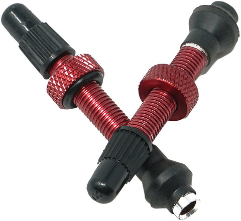 Industry Nine NoClog Aluminum Tubeless Valve Stems 39mm Red Pair