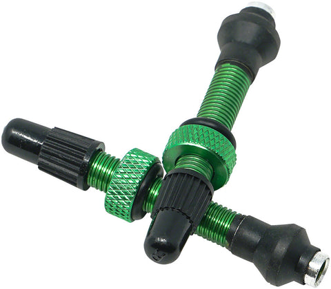 Industry Nine NoClog Aluminum Tubeless Valve Stems 39mm Green Pair