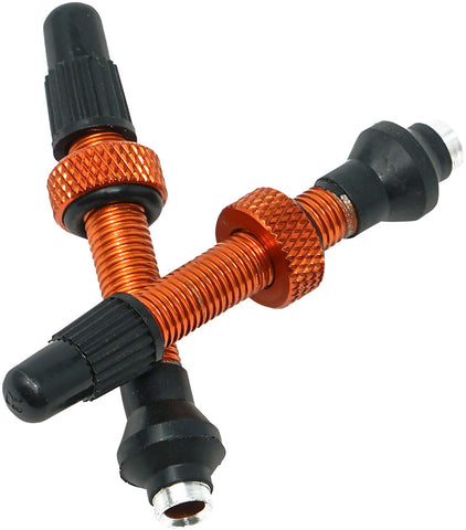 Industry Nine NoClog Aluminum Tubeless Valve Stems 39mm Orange Pair