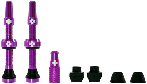 MucOff Tubeless Valve Kit Purple fits Road and Mountain 44mm Pair