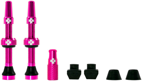 MucOff Tubeless Valve Kit Pink fits Road and Mountain 44mm Pair