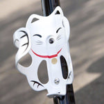 Portland Design Works Lucky Cat Water Bottle Cage White Cat