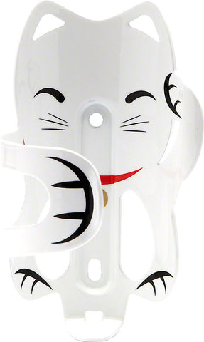 Portland Design Works Lucky Cat Water Bottle Cage White Cat