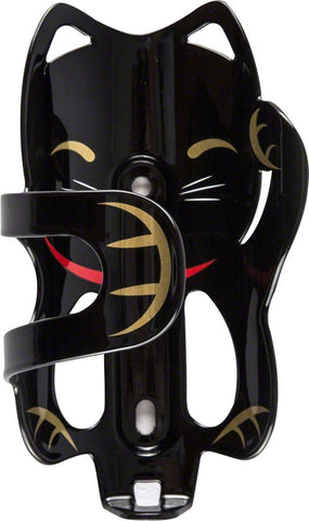 Portland Design Works Lucky Cat Water Bottle Cage Black Cat