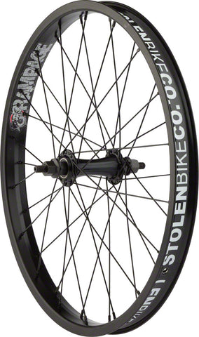 Stolen Rampage Front Wheel 20 3/8 x 100mm Rim Brake Black Clincher